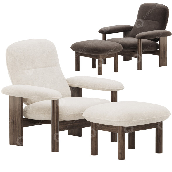 Sessel und Ottomane Audo Brasilia 3D-Modell