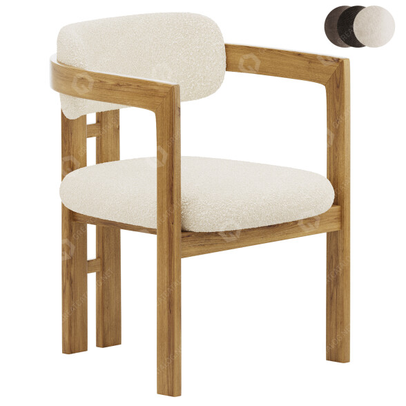 Silla Six The Residence Curved Walnut Modelo 3D