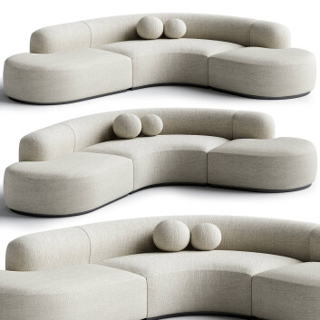 Sofá Eichholtz Bjorn Boucle Sand Modelo 3D