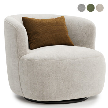 Armchair Mistana Dreketi Upholstered Swivel Barrel