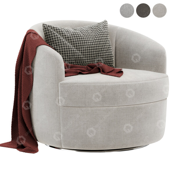 Sessel Coco Republic Luna Swivel 3D-Modell