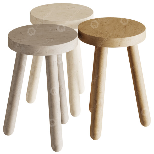 Hocker Another Country One Oak 3D-Modell