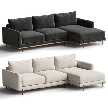 Диван  Trista 3 Seat Fabric 3D модель