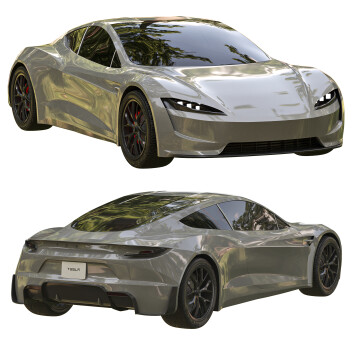 Автомобіль Tesla Gray 3D модель