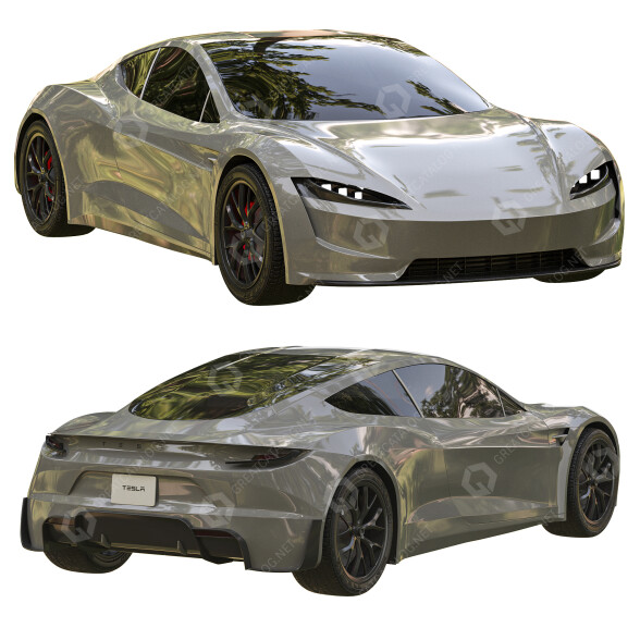 Автомобіль Tesla Gray 3D модель