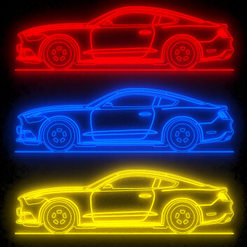Neonlicht Ford Mustange  3D-Modell