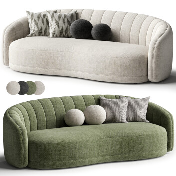 Диван  Linda Ivory Boucle Loveseat by Win Win Furniture 3D модель
