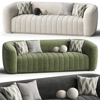 Диван  Thrive White Boucle 3D модель