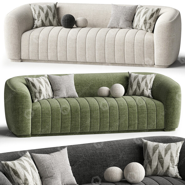 Sofa Thrive White Boucle 3D-Modell