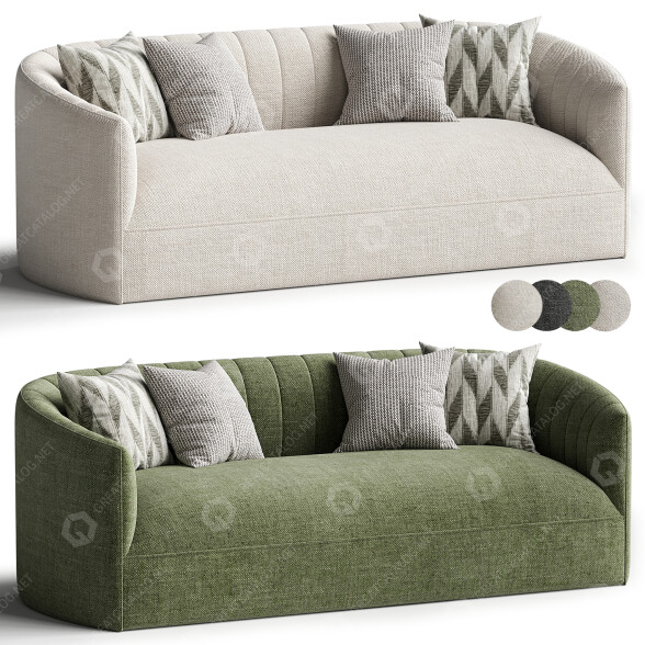 Sofá Kent Green Velvet Modelo 3D