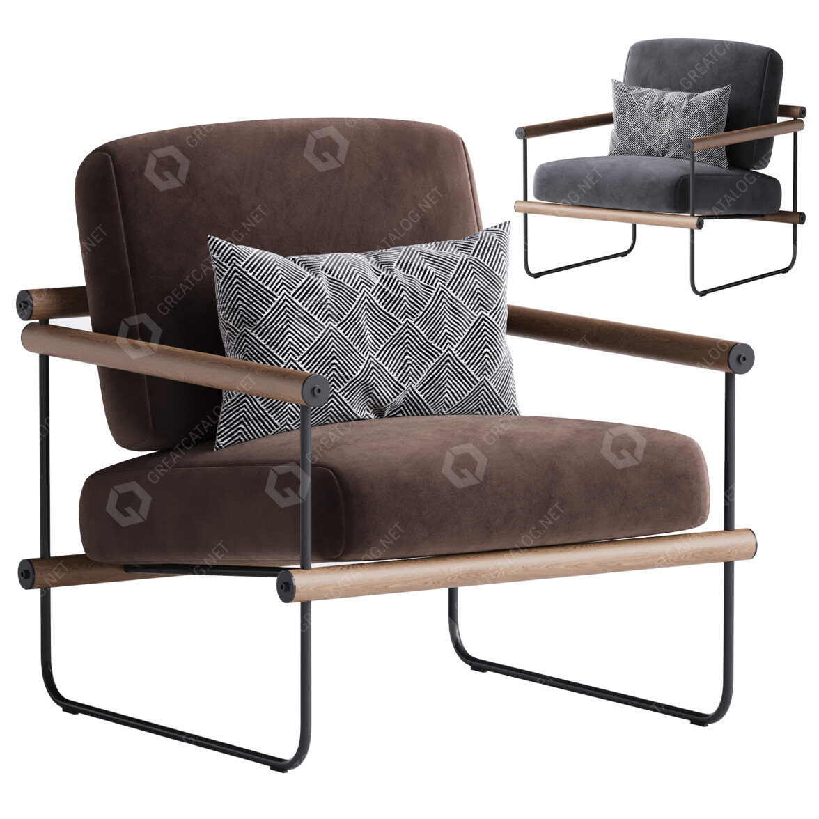 3D model Armchair West Elm Ross