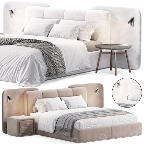 Bed and Bedside Tables Luxacess Evory 3D model