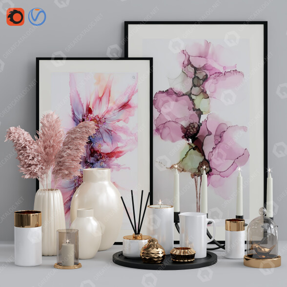 Decoración Set with Vase Modelo 3D