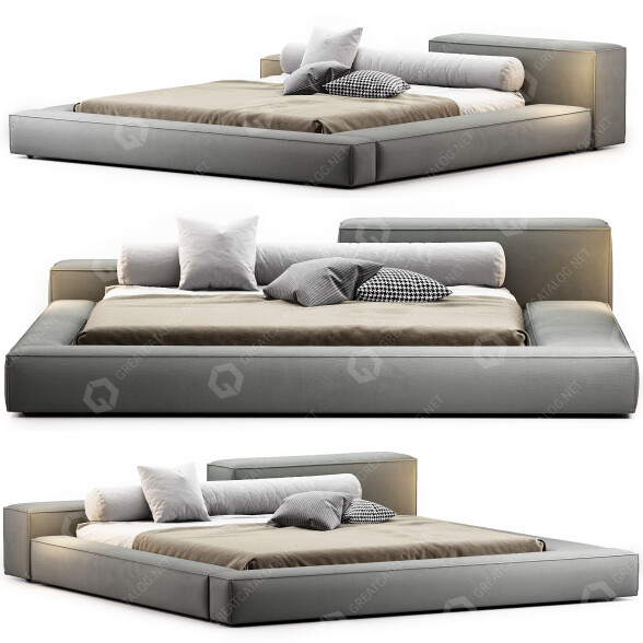 Łóżko Living Divani Extrasoft model 3D