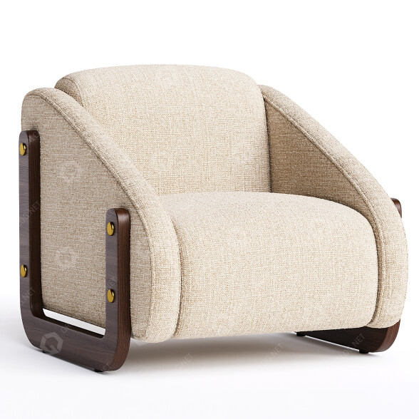 Fotel Four Hands Bevan Knoll Natural model 3D