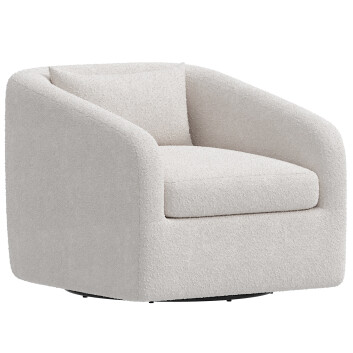 Fotel Kathy Kuo Home Perrin Modern Classic Grey Knoll Upholstered Swivel Tub