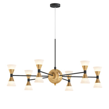 Kronleuchter Modern 12 Light Integrated LED Black Gold 3D-Modell
