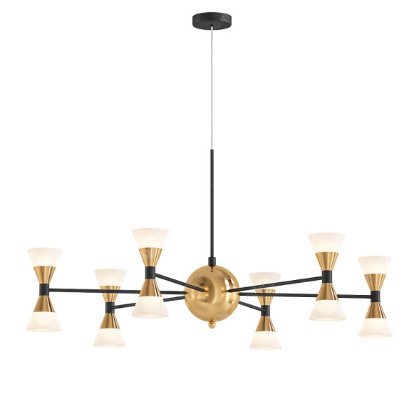 Kronleuchter Modern 12 Light Integrated LED Black Gold 3D-Modell