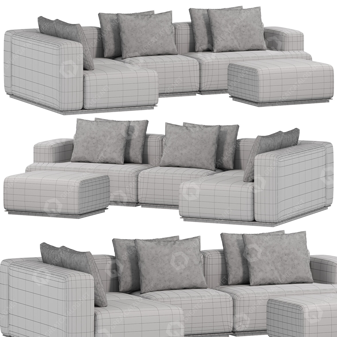 Sofa Studiotwentyseven Zeppelin by Adam Court 3D model - GreatCatalog 48252