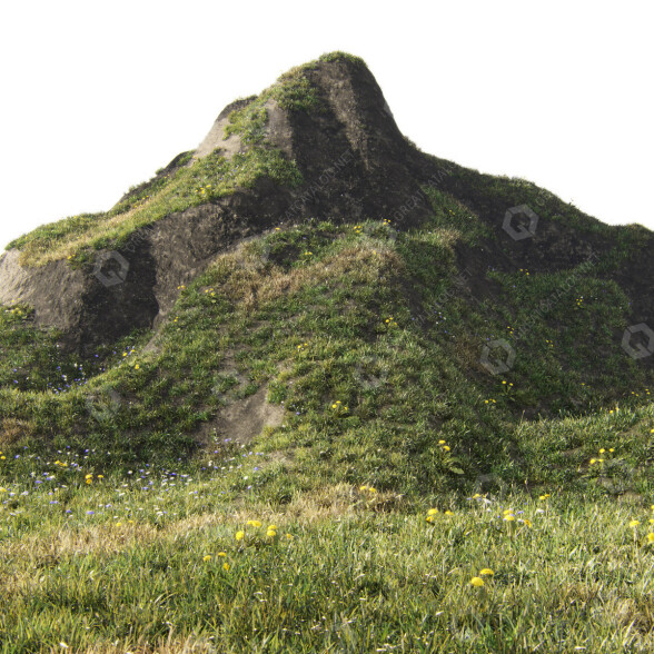 Gras Berggelände 3D-Modell