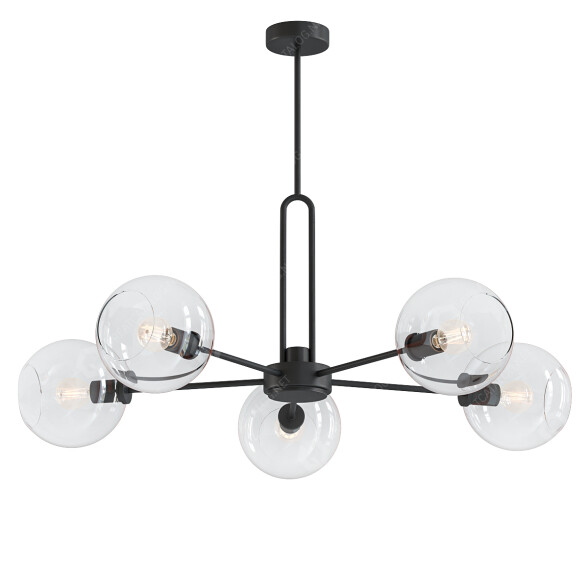 Lámpara de araña AllModern Hanford 5 Dimmable Sputnik Modern Linear Modelo 3D