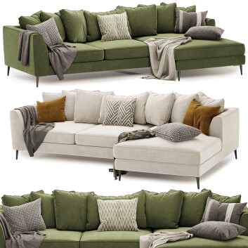 Canapé  London Large Pillow Back Chaise Modèle 3D