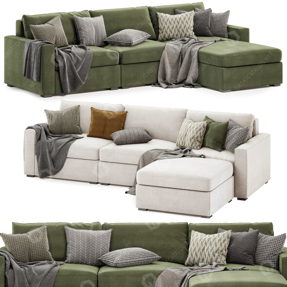 Диван Restoration Hardware Maxwell Chaise Sectional 3D модель