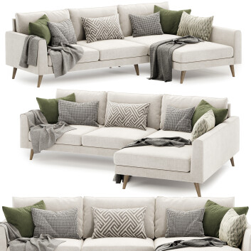 Canapé  Boucher 2 Piece Upholstered Chaise Sectional Modèle 3D