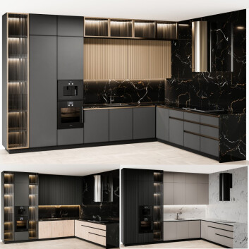 Kitchens Modern 100 3-mode 3D model