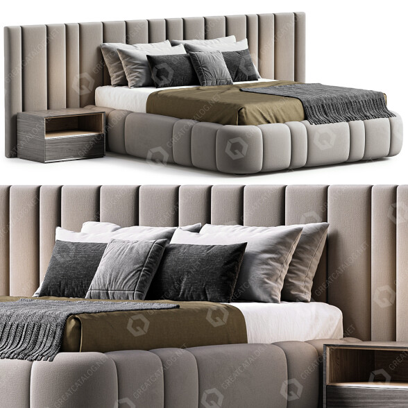 Cama y mesitas de noche Elmalek Wade Modelo 3D