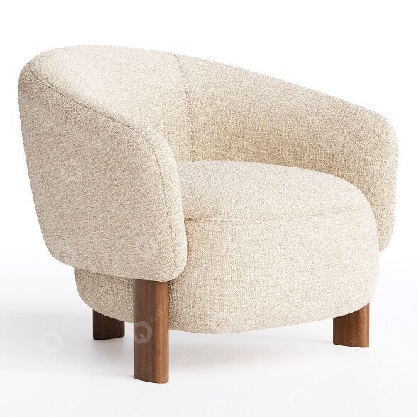 Fauteuil Artemest Beige Boucle modèle 3D