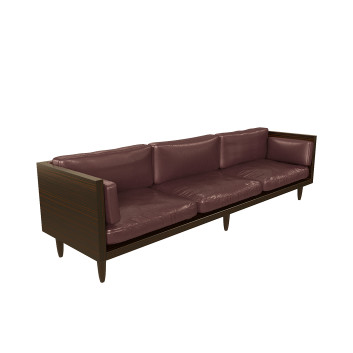 Диван  Leather Exposed Wood Frame Collection 3D модель
