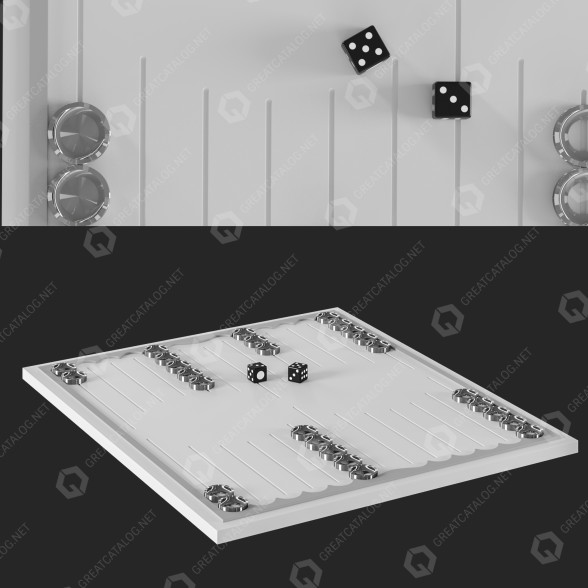 Gra Backgammon model 3D