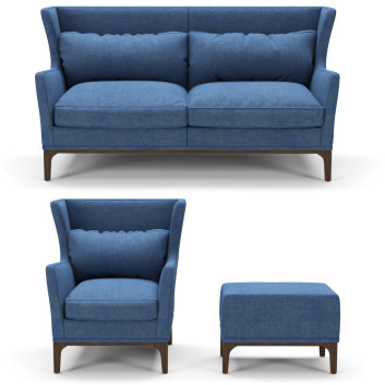 Sofa, Armchair and Ottoman Fogia Collection Wing