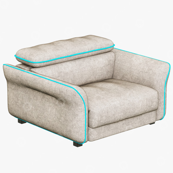 Fotel Hasta Sacramento model 3D