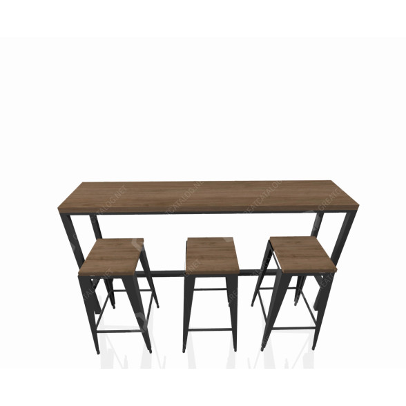 Bartisch und Hocker Set 3D-Modell