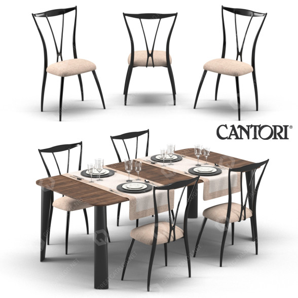 Стіл та стільці Cantori Milos, Vilma 3D модель