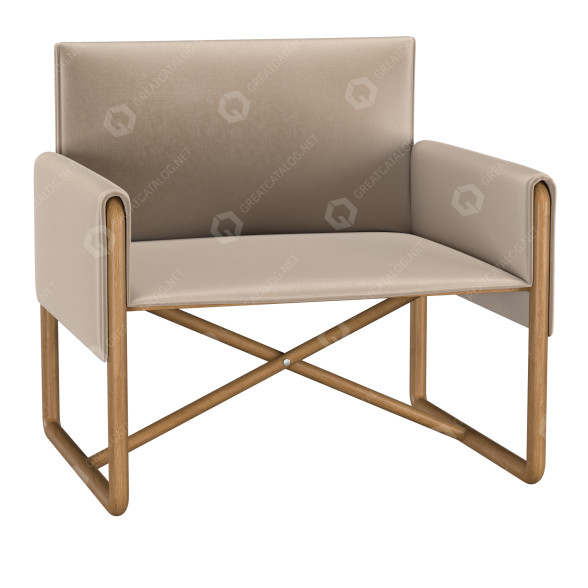 Fotel Wood Frame model 3D