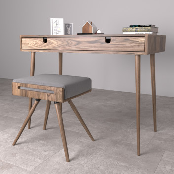 Mesa consola, taburete y decoración Stool and Board Desk