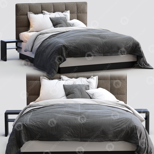 Кровать и тумбочки BoConcept Lugano 3D модель