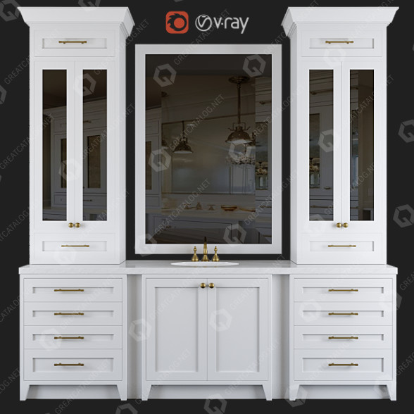 Badezimmer Furniture Set 3D-Modell