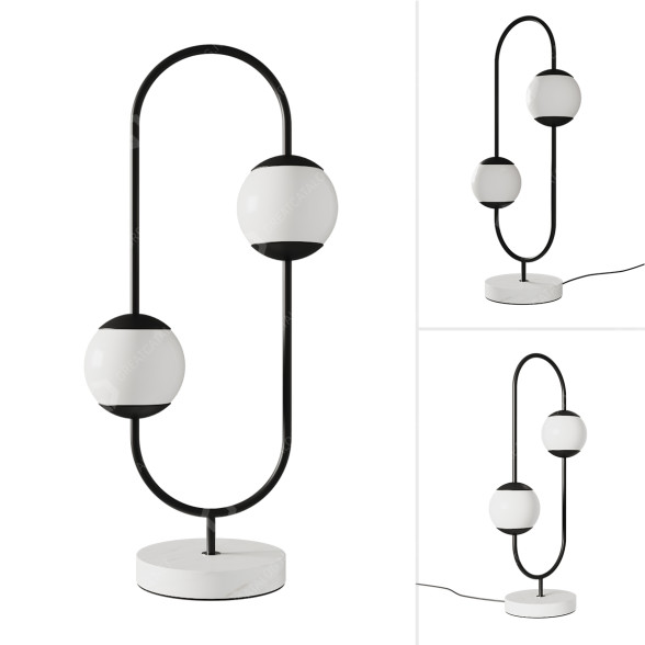 Lampa stołowa Halley Oval Double Globe model 3D