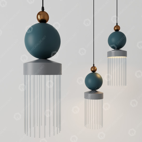Lampe Artyway Quri Pendant Blue 3D-Modell