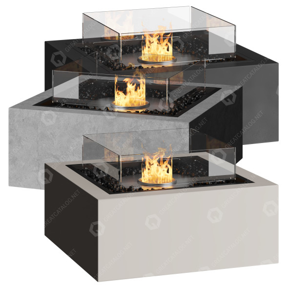 Біокамін EcoSmart Fire Fire Table Square 3D модель