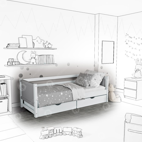 Bett Kviko Monty 3D-Modell