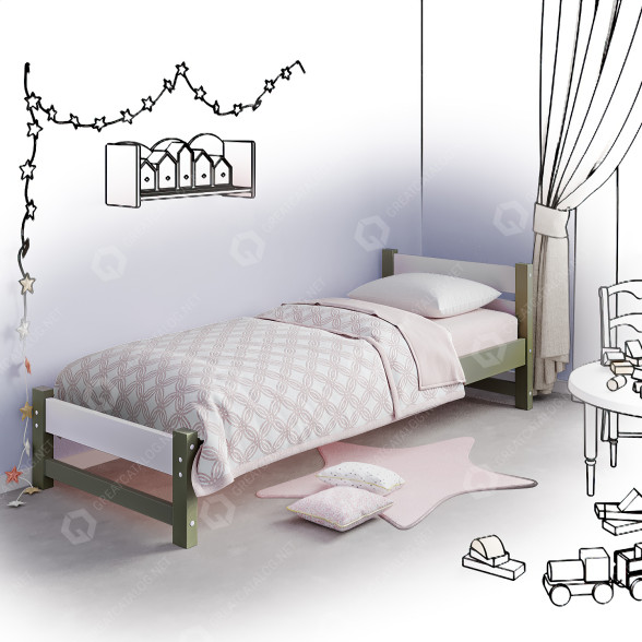 Bett Kviko Marta 3D-Modell