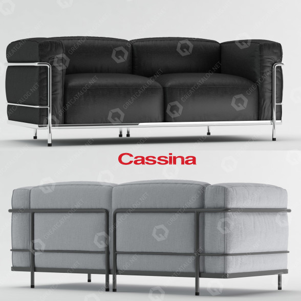 Sofa Cassina Lc3 model 3D