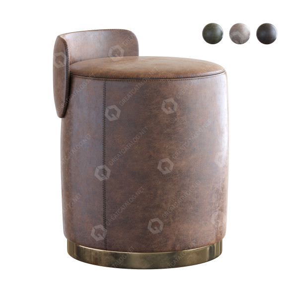 Пуф Andrew Martin Otis Leather 3D модель