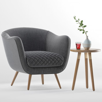 Fotel i stolik kawowy MADE Flick Accent & Range