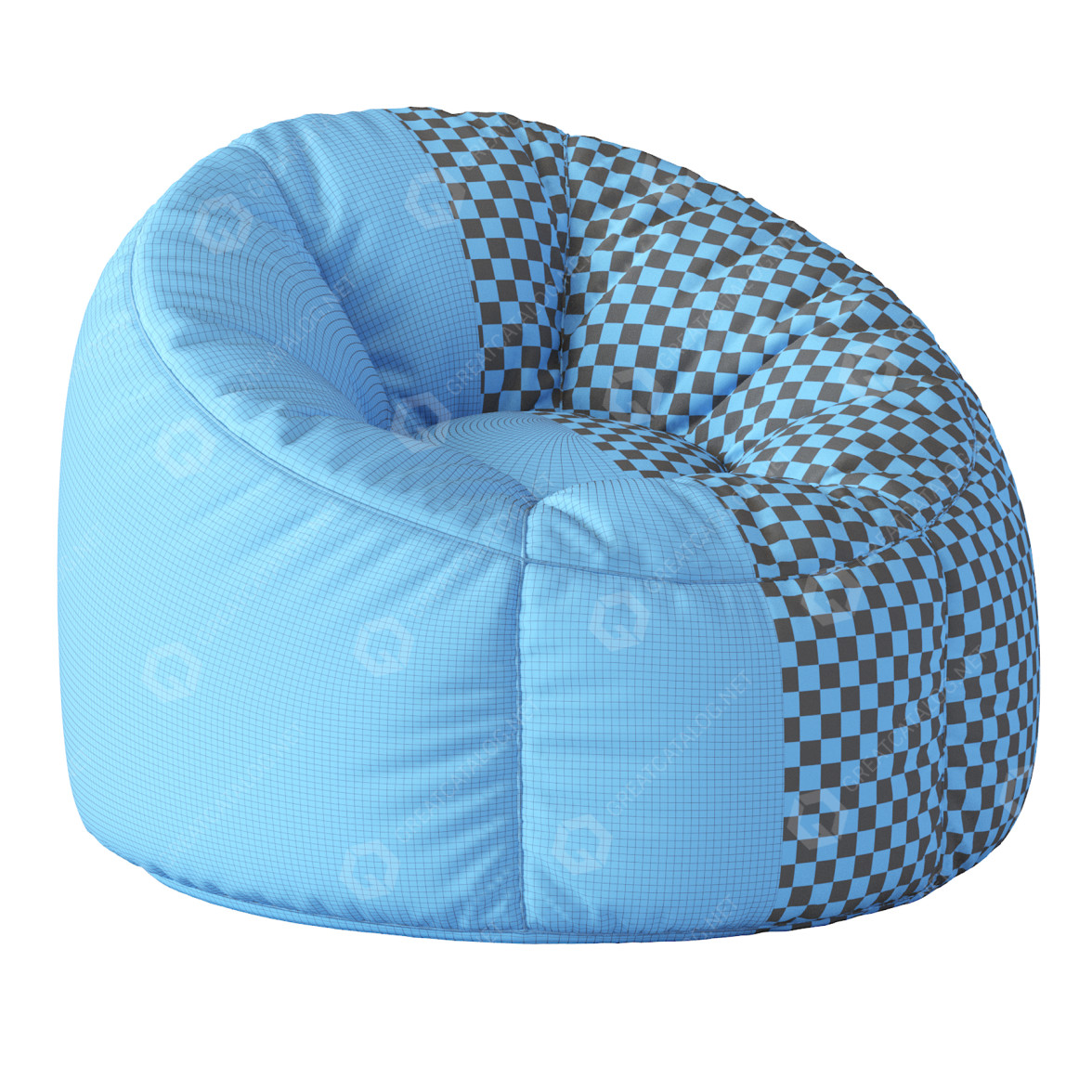 Bag Chair West Elm Bean Bag 3D model・Download 3D models